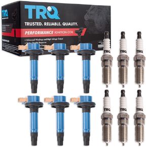 TRQ Ignition Kit Ignition Coil Spark Plugs Compatible with 11-23 Ford 13-19 Lincoln
