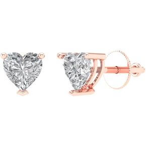 1.5 ct Brilliant Heart Cut Studs Synthetic Moissanite 18K White Gold Desginer Affordable Earrings Screw back