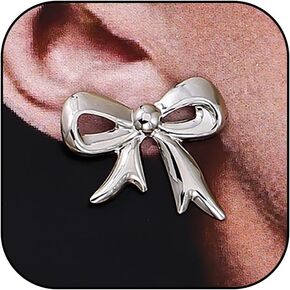 Bow Earrings for Women Dainty Gold Bow Stud Earrings Simple Bow Hoop Earrings Sparkly Rhinestone Bowknot Drop Earrings Cute Bow Jewerly Gifts