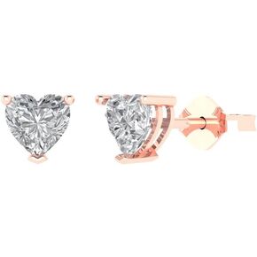 1.0 ct Brilliant Heart Cut Studs Synthetic Moissanite 18K White Gold Desginer Affordable Earrings Push back