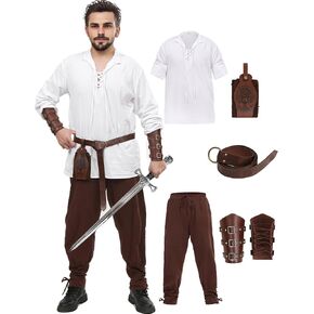 Renaissance Costume men Medieval Costume Men Viking Costume set Halloween mens Renaissance Costume Accessories