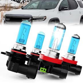 Compatible With GMC Acadia 2013 2014 2015 2016 2017 2018 2019 halogen Headlight Bulbs, 9012/HIR2 High Beams*2 + h11 fog Beams*2, Super Brighter Headlights, Pack Of 4