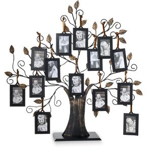 Philip Whitney Picture Frames, Family Tree Picture Frames with 10 Hanging Photo Frames, Wall Decor, Table Decor, Gifts for Mom, 20"