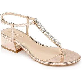 Jewel Badgley Mischka Dasha Block Heel Thong Sandals