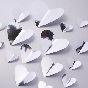 60 Pcs Valentines Day Wall Decorations - 3D Heart Stickers, Waterproof Wall Decals for Home, Bedroom, Wedding, Anniversary, Party, Office, and School Decor