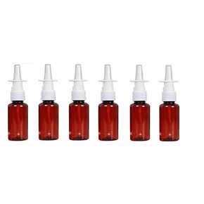 12PCS Amber Plastic Empty Refillable Nasal Spray Bottles Fine Mist Sprayers Atomizers Makeup Water Container For Perfumes Essential Oils Travel (10ml)