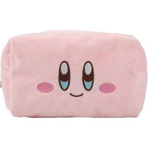 Kirby Face 8 Pink Plush Cosmetic Bag