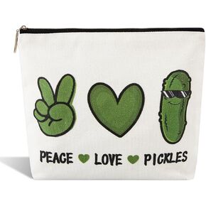 Pickle Gifts Makeup Bags for Women, Pickle Gifts for Pickle Lovers,Funny Travel Cosmetic Bag Funny Friendship Gifts Surprise for Women,Friends,Daughter Mom Birthday Christmas Gifts