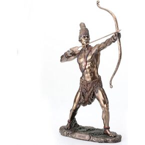 Veronese Design 11 Inch Orisha Ochosi The Divine Hunter Drawing His Bow Cold Cast Resin Statue Bronze Finish Sculpture