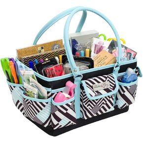 Everything Mary Black Floral Deluxe Store and Tote - Storage Art Caddy for Sewing & Scrapbooking - Craft Bag Organizer w/Handle for Supplies & Tools Organization for School, Medical, Office in Saudi Arabia