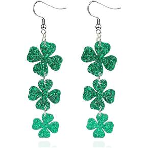 St Patricks Day Earrings Accessories for Women, Green Shamrock Clover Good Lucky Drop Earring for Irish Jewelry Gifts Decorations in Kuwait