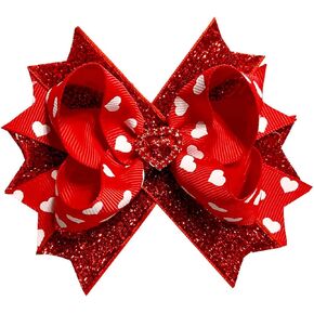 Valentine's Day Red Hair Clips Headband Bow Baby Girls Red Hair Band Bowknot rose Heart-shaped Hair Pins Hair Barrettes Accessories for Infant Toddler Baby Girls <13-A> in Kuwait