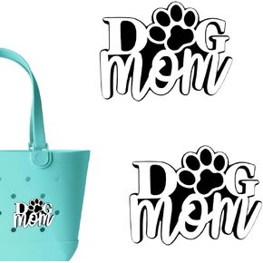 Premium Dog Mom Charms for Bogg Bag, Set of 2 PVC Rubber Inserts, Compatible with Bogg Bag Accessories, Beach Bag Charms Inserts Accessories for Women Girls (B1)