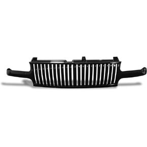 Armordillo USA 8721544 Vertical Style Front Hood Bumper Grille - Piano Black Fits 1999-2002 Chevy Silverado 1500 2500/2000-2006 Tahoe Suburban