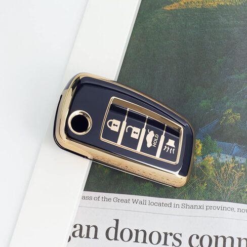 White TPU Gold Edge Key Fob Case Cover for Infiniti EX FX X G JX M Q QX Series for Nissan Altima Coupe Armada GT-R Maxima Murano Cross CABRIOLET Pathfinder Rogue in Saudi Arabia