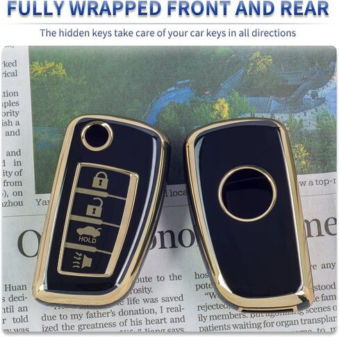 White TPU Gold Edge Key Fob Case Cover for Infiniti EX FX X G JX M Q QX Series for Nissan Altima Coupe Armada GT-R Maxima Murano Cross CABRIOLET Pathfinder Rogue in Saudi Arabia