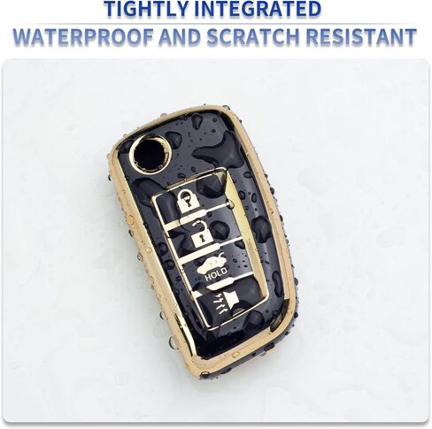 White TPU Gold Edge Key Fob Case Cover for Infiniti EX FX X G JX M Q QX Series for Nissan Altima Coupe Armada GT-R Maxima Murano Cross CABRIOLET Pathfinder Rogue in Saudi Arabia