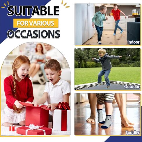 HYCLES Anti Slip Toddler Socks, 12 Pairs Non-Skid Cotton Grip Kid Socks for 1-7T Boy Girl 6-12 Month Baby in Saudi Arabia