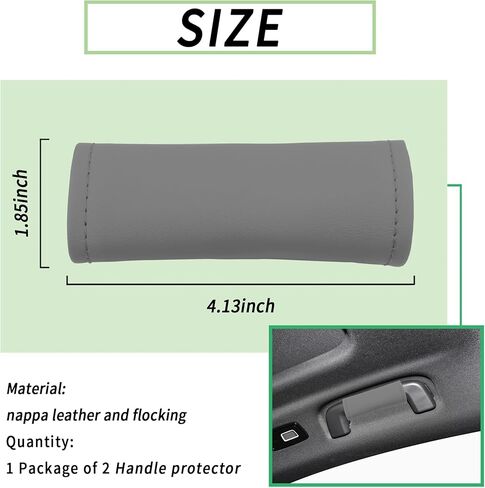 قطعتان من الجلد لحماية مقبض باب السيارة، غطاء ملون لمقبض السيارة لديكورات السيارة وحماية مقبض سحب الباب، واقي من الخدوش لمقبض باب السيارة الداخلي العالمي (أسود) in Kuwait
