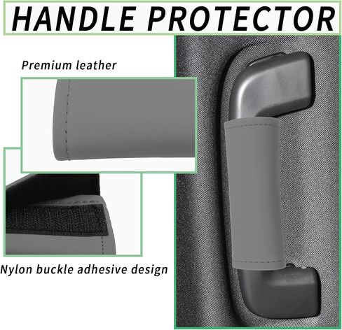 قطعتان من الجلد لحماية مقبض باب السيارة، غطاء ملون لمقبض السيارة لديكورات السيارة وحماية مقبض سحب الباب، واقي من الخدوش لمقبض باب السيارة الداخلي العالمي (أسود) in Kuwait