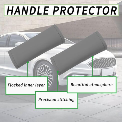 قطعتان من الجلد لحماية مقبض باب السيارة، غطاء ملون لمقبض السيارة لديكورات السيارة وحماية مقبض سحب الباب، واقي من الخدوش لمقبض باب السيارة الداخلي العالمي (أسود) in Kuwait