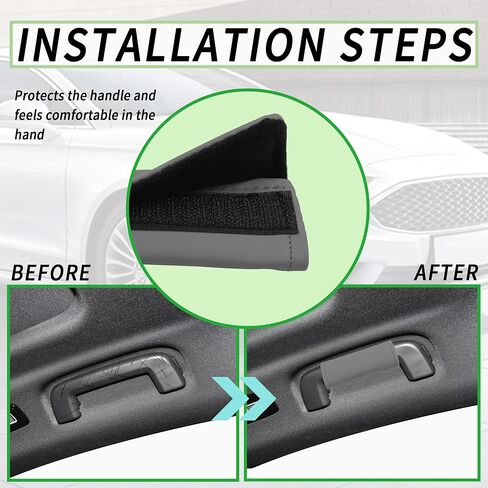 قطعتان من الجلد لحماية مقبض باب السيارة، غطاء ملون لمقبض السيارة لديكورات السيارة وحماية مقبض سحب الباب، واقي من الخدوش لمقبض باب السيارة الداخلي العالمي (أسود) in Kuwait