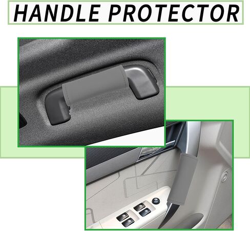 قطعتان من الجلد لحماية مقبض باب السيارة، غطاء ملون لمقبض السيارة لديكورات السيارة وحماية مقبض سحب الباب، واقي من الخدوش لمقبض باب السيارة الداخلي العالمي (أسود) in Kuwait