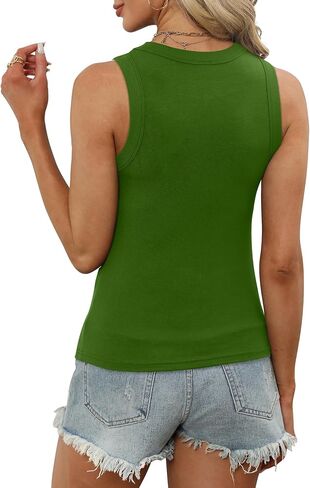 XIEERDUO Womens Summer Tank Tops Racerback High Neck Basic Casual Slim Fit Sleeveless 3 Pack in Kuwait