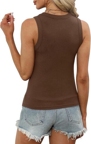 XIEERDUO Womens Summer Tank Tops Racerback High Neck Basic Casual Slim Fit Sleeveless 3 Pack in Kuwait
