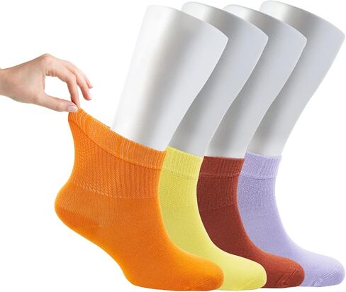 Cosyfeel® جوارب الكاحل النسائية الفضفاضة لمرضى السكري 4 أزواج من مادة الخيزران الناعمة المتينة مع مقدمة غير ملحومة in Kuwait