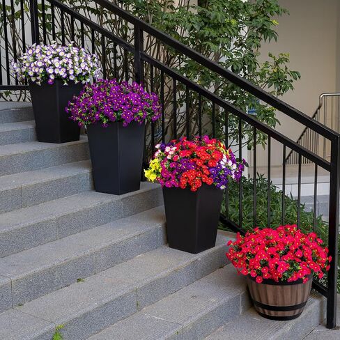 Artificial Faux Flowers for Outdoor 16 Bundles Boxwood Fake Morning Glory for Planter,UV Resistant Fake Flowers for Home Porch Patio Outside（8 Color） in Saudi Arabia