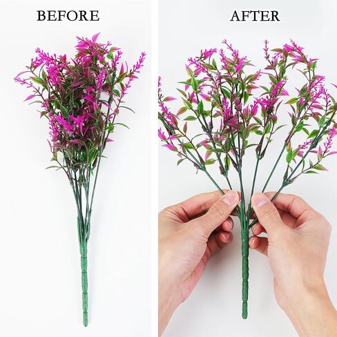 CEWOR Artificial Hanging Flowers with Basket, Outdoors Fake Flowers Plants, 12pcs Artificial Flowers UV Resistant with Coconut Lining Basket for Patio Garden Porch Decor (Mix Color) in Saudi Arabia