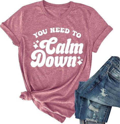 You Need to Calm Down Shirt Women Country Music Tee Music Lovers Tees Gift Tops in Saudi Arabia