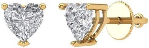 1.5 ct Brilliant Heart Cut Studs Synthetic Moissanite 18K White Gold Desginer Affordable Earrings Screw back in Saudi Arabia
