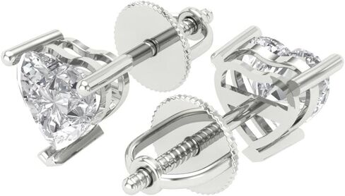 1.5 ct Brilliant Heart Cut Studs Synthetic Moissanite 18K White Gold Desginer Affordable Earrings Screw back in Saudi Arabia
