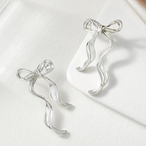 Bow Earrings for Women Dainty Gold Bow Stud Earrings Simple Bow Hoop Earrings Sparkly Rhinestone Bowknot Drop Earrings Cute Bow Jewerly Gifts in Kuwait