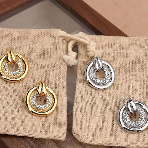 JeanBeau Chunky Gold Geometric Stud Earrings for Women, Trendy Earing Prom Jewelry Gift in Saudi Arabia