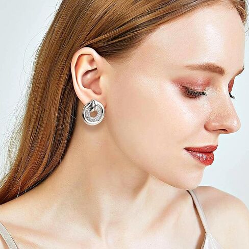 JeanBeau Chunky Gold Geometric Stud Earrings for Women, Trendy Earing Prom Jewelry Gift in Saudi Arabia