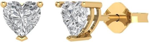 1.0 ct Brilliant Heart Cut Studs Synthetic Moissanite 18K White Gold Desginer Affordable Earrings Push back in Saudi Arabia