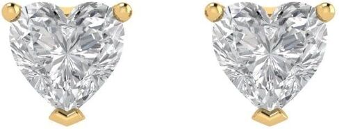 1.0 ct Brilliant Heart Cut Studs Synthetic Moissanite 18K White Gold Desginer Affordable Earrings Push back in Saudi Arabia