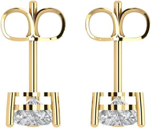 1.0 ct Brilliant Heart Cut Studs Synthetic Moissanite 18K White Gold Desginer Affordable Earrings Push back in Saudi Arabia