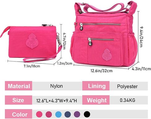 Crossbody Bag for Women Nylon Waterproof Shoulder Handbags Purse Messenger Bag Ladies Travel Bag Pocketbooks in Saudi Arabia