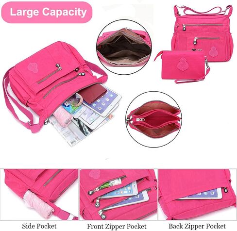 Crossbody Bag for Women Nylon Waterproof Shoulder Handbags Purse Messenger Bag Ladies Travel Bag Pocketbooks in Saudi Arabia