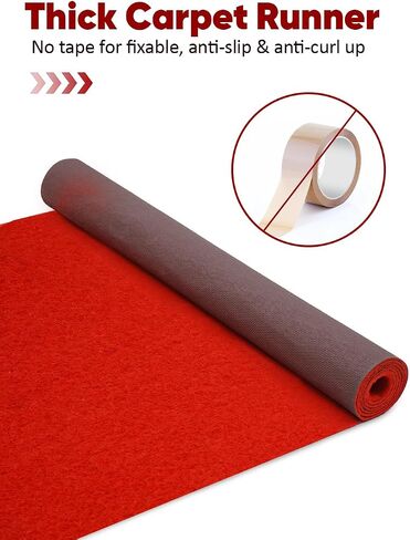 Red Carpet Runner for Party, 3x10ft Extra Thick Non-Slip Red Aisle Runner Rugs for Proposal Wedding and Events Prom Decorations, Outdoor Carpet, Entryway Rug Indoor Red Runner Rug for Hallway in Saudi Arabia