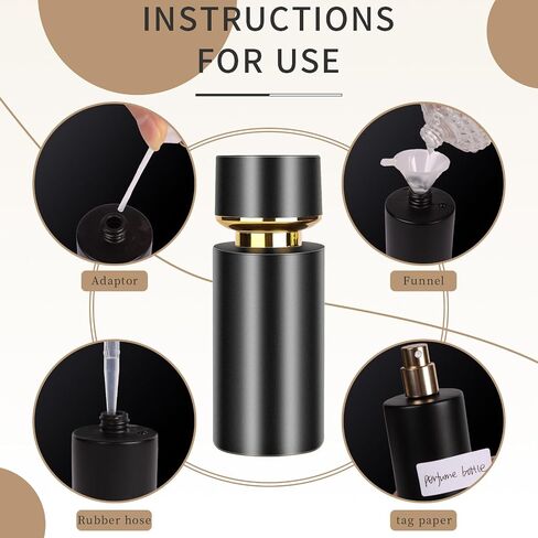 2 Pack Refillable Spray Perfume Bottles, 50ml Glass Spray Bottle for Perfume,Black Portable Cologne Atomizer Empty Bottle.(Black*2 50ml) in Saudi Arabia