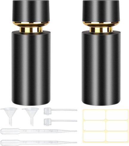 2 Pack Refillable Spray Perfume Bottles, 50ml Glass Spray Bottle for Perfume,Black Portable Cologne Atomizer Empty Bottle.(Black*2 50ml) in Saudi Arabia
