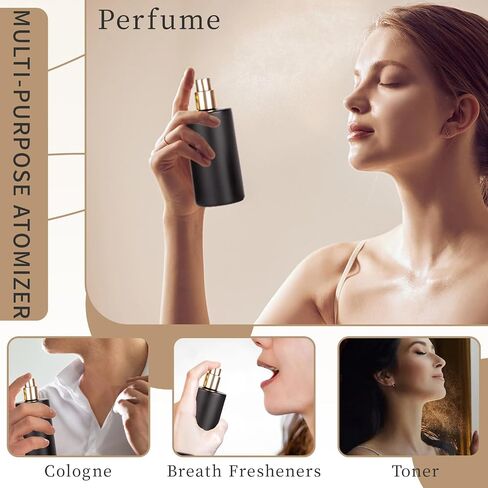 2 Pack Refillable Spray Perfume Bottles, 50ml Glass Spray Bottle for Perfume,Black Portable Cologne Atomizer Empty Bottle.(Black*2 50ml) in Saudi Arabia