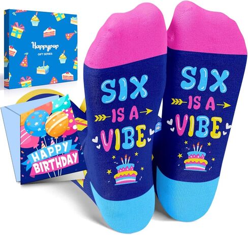 HAPPYPOP 7th Birthday Gifts Ideas Socks - Gifts for Girls Boys Age 7, Presents for 7 Year Olds, Seven Year Old Gifts for Kids in Kuwait