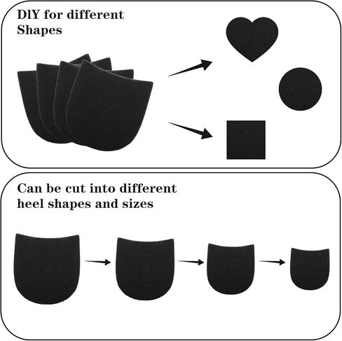 Shoe Sole Protectors, 2 Pairs Shoe Repair Replacement Kit Self Adhesive Shoe Heel Pads Non-Slip Sole Protectors Heel Shoe Grip Grips Sticker for Shoe (Black) in Saudi Arabia