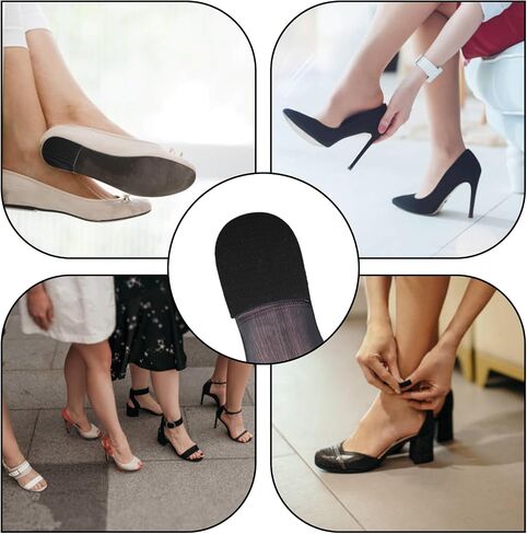 Shoe Sole Protectors, 2 Pairs Shoe Repair Replacement Kit Self Adhesive Shoe Heel Pads Non-Slip Sole Protectors Heel Shoe Grip Grips Sticker for Shoe (Black) in Saudi Arabia